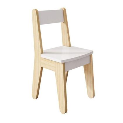 Imagem de Conjunto Mesa com Cadeira e Baú Infantil Corujinha Casatema Branco/Natural
