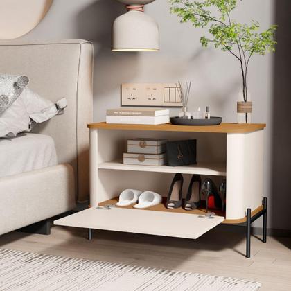 Imagem de Conjunto Mesa de Cabeceira Albania Off White Nature Preto