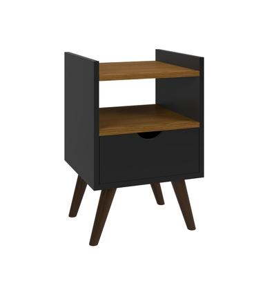 Imagem de Conjunto Mesa de Cabeceira Alice Quarto Casal e Cabeceira de Cama 1,40 cm preto - GK MOVEIS