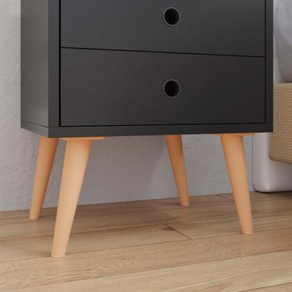 Imagem de Conjunto Mesa de Cabeceira Kit Mesinha Canto Quarto Lateral Cama 2 Gavetas Organizadoras Retrô Quarto - Várias Cores - Dream RPM