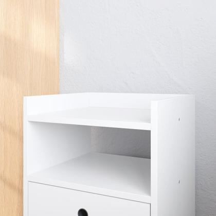 Imagem de Conjunto Mesa de Cabeceira Kit Mesinha Canto Quarto Lateral Cama 2 Gavetas Organizadoras Retrô Quarto - Várias Cores - Dream RPM