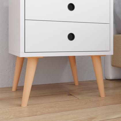 Imagem de Conjunto Mesa de Cabeceira Kit Mesinha Canto Quarto Lateral Cama 2 Gavetas Organizadoras Retrô Quarto - Várias Cores - Dream RPM