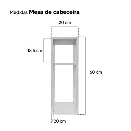 Imagem de Conjunto Mesa De Cabeceira Pequena 20x20x60cm Branco Quarto Sala