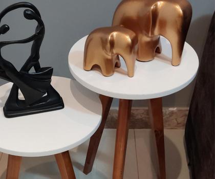 Imagem de Conjunto Mesa de Canto Eiffel Off White - 2 Unidades