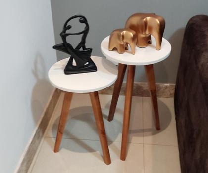 Imagem de Conjunto Mesa de Canto Eiffel Off White - 2 Unidades