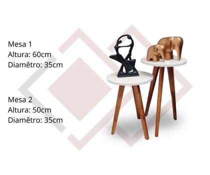 Imagem de Conjunto Mesa de Canto Eiffel Off White - 2 Unidades