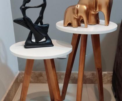 Imagem de Conjunto Mesa de Canto Eiffel Off White - 2 Unidades