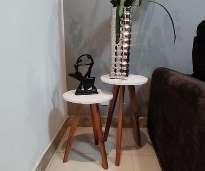 Imagem de Conjunto Mesa de Canto Eiffel Off White - 2 Unidades