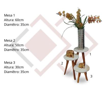 Imagem de Conjunto Mesa de Canto Eiffel Off White - 3 Unidades