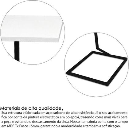 Imagem de Conjunto Mesa de Canto Lateral Square Dupla Quadrada Preto e Branco