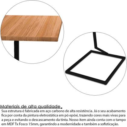 Imagem de Conjunto Mesa de Canto Lateral Square Dupla Quadrada Preto e Jade