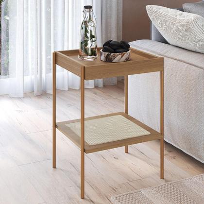 Imagem de Conjunto Mesa de Centro e Mesa Lateral Para Sala Industrial Indy A03 Hanover Dourado - Lyam Decor
