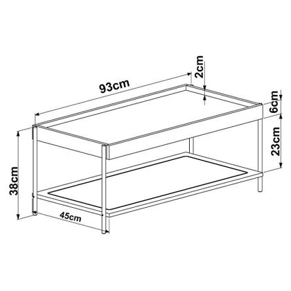 Imagem de Conjunto Mesa de Centro e Mesa Lateral Para Sala Industrial Indy A03 Hanover Dourado - Lyam Decor