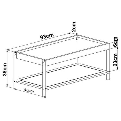 Imagem de Conjunto Mesa De Centro E Mesa Lateral Para Sala Pés Madeira Moss A03 Hanover Roble