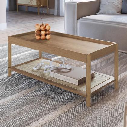 Imagem de Conjunto Mesa De Centro E Mesa Lateral Para Sala Pés Madeira Moss A03 Hanover Roble