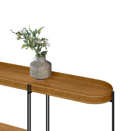 Imagem de Conjunto Mesa De Centro Oval  C/ Aparador P/ Sala Estar Escritório Área Gourmet Pés Metálicos Mônaco