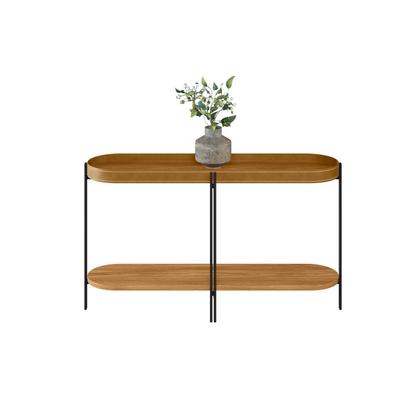 Imagem de Conjunto Mesa De Centro Oval  C/ Aparador P/ Sala Estar Escritório Área Gourmet Pés Metálicos Mônaco