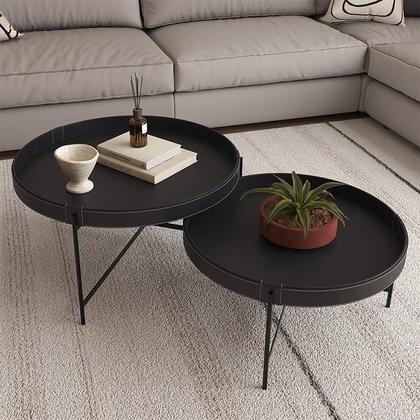 Imagem de Conjunto Mesa De Centro Sala Décor 700 e 600 Pés de Metal