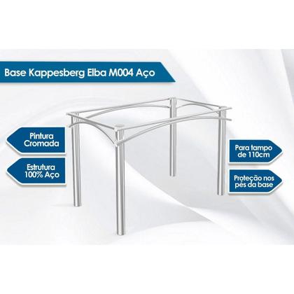 Imagem de Conjunto: Mesa de Cozinha Elba c/ Tampo Vidro 150cm + 6 Cadeiras Portugal Cromada/Preto - Kappesberg