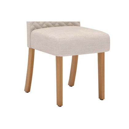 Imagem de Conjunto: Mesa de Cozinha Lins c/ Tampo Madeirado c/ Vidro Curvo 160x90cm e 6 Cadeiras Malu Nature/Suede Light Marrom Amendoa - Henn
