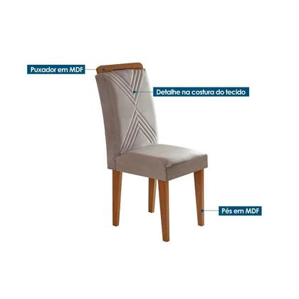 Imagem de Conjunto: Mesa de Cozinha Londrina c/ Tampo Madeirado c/ Vidro Canto Reto 120x80cm e 4 cadeiras Amsterdã Imbuia/Grafite - Linho Grafite - Rufato