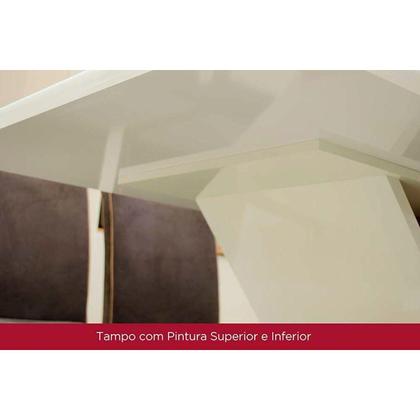Imagem de Conjunto: Mesa de Cozinha Luiza c/ Tampo de Vidro 120x80cm e 4 Cadeiras Isa Nature/Off White - Suede Marrom - Henn