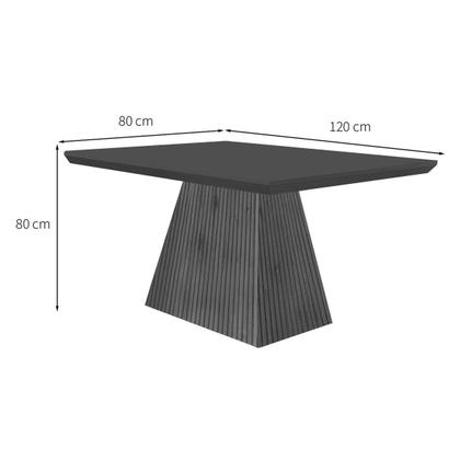 Imagem de Conjunto: Mesa de Cozinha Luna c/ Tampo Madeirado c/ Vidro Canto Curvo 120x80cm e 4 cadeiras Londrina Imbuia/Off White - Suede Capuccino - Rufato