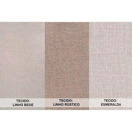 Imagem de Conjunto: Mesa de Cozinha Luna Tampo Madeirado c/ Vidro Canto Curvo 180x90cm e 6 Cadeiras Grécia Imbuia/Off White - Linho Turim - Rufato