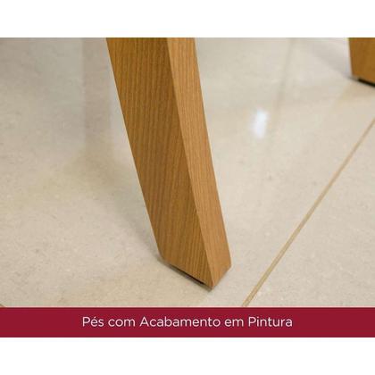 Imagem de Conjunto: Mesa de Cozinha Natalí c/ Tampo Madeirado c/ Vidro Reto 120x80cm e 4 Cadeiras Eloa Nature/Suede Light Marrom Amêndoa - Henn