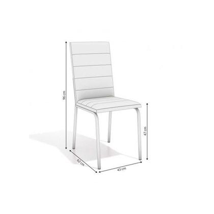 Imagem de Conjunto: Mesa de Cozinha Reno c/ Tampo de Madeira 160cm e 6 Cadeiras Amsterdã Cromada/Capuccino - Kappesberg