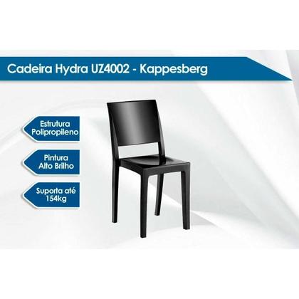 Imagem de Conjunto: Mesa de Cozinha Reno c/ Tampo de Vidro 90x90cm e 4 Cadeiras Hydra Plus Preto - Kappesberg