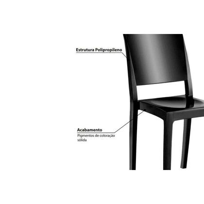 Imagem de Conjunto: Mesa de Cozinha Reno c/ Tampo de Vidro 90x90cm e 4 Cadeiras Hydra Plus Preto - Kappesberg