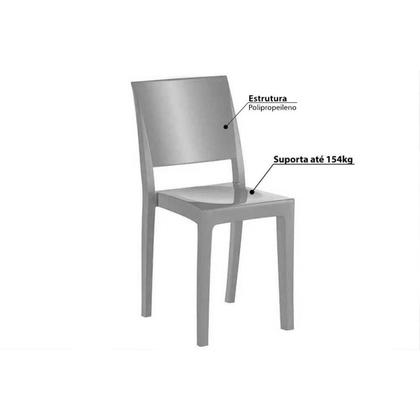 Imagem de Conjunto: Mesa de Cozinha Reno c/ Tampo de Vidro 90x90cm e 4 Cadeiras Hydra Plus Preto - Kappesberg