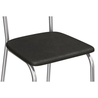Imagem de Conjunto: Mesa de Cozinha Volga c/ Tampo de Vidro 90cm e 4 Cadeiras Lisboa Cromada - Capuccino - Kappesberg