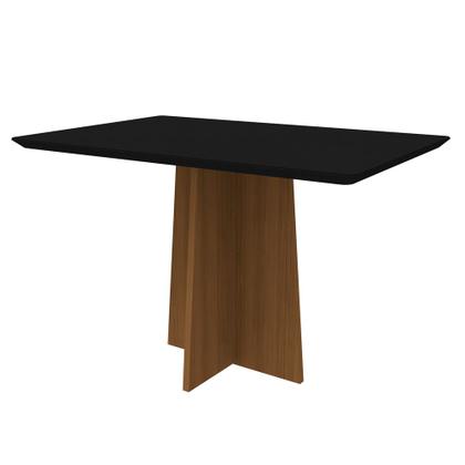 Imagem de Conjunto Mesa de Jantar 1,20m Anitta Tampo em Mdf com Vidro e 4 Cadeiras Ana Imbuia/Preto/Ja03 - New Ceval