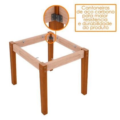 Imagem de Conjunto Mesa de Jantar 1,20m Anitta Tampo em Mdf com Vidro e 4 Cadeiras Ana Ypê/Preto/Ja03 - New Ceval