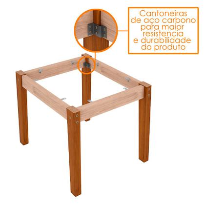 Imagem de Conjunto Mesa de Jantar 1,20m Lectus Tampo MDF com Vidro e 4 Cadeiras Ana Amendoa/Preto/Ja04 - New Ceval