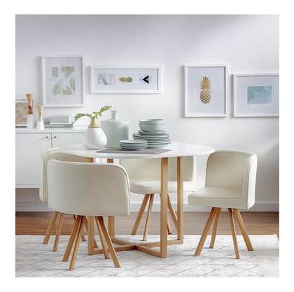 Imagem de Conjunto Mesa De Jantar + 4 Cadeiras Compact Comfort - Turim