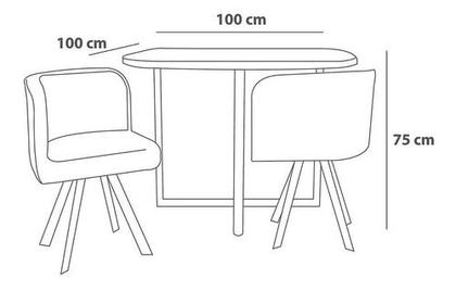 Imagem de Conjunto Mesa De Jantar + 4 Cadeiras Compact Comfort - Turim
