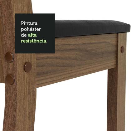 Imagem de Conjunto Mesa de Jantar 4 Cadeiras Preto/rustic Kiara