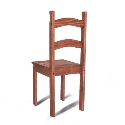 Imagem de Conjunto Mesa de Jantar 4 Lugares com 4 Cadeiras em Madeira Maciça Chocolate - Móveis Britz