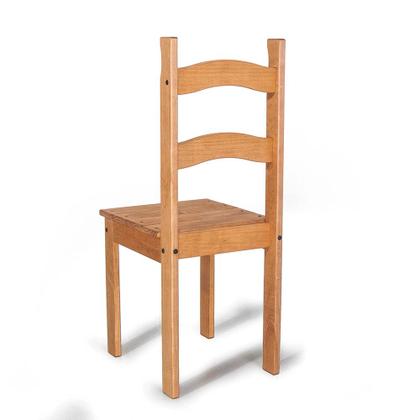 Imagem de Conjunto Mesa de Jantar 4 Lugares com 4 Cadeiras em Madeira Maciça Mel - Móveis Britz