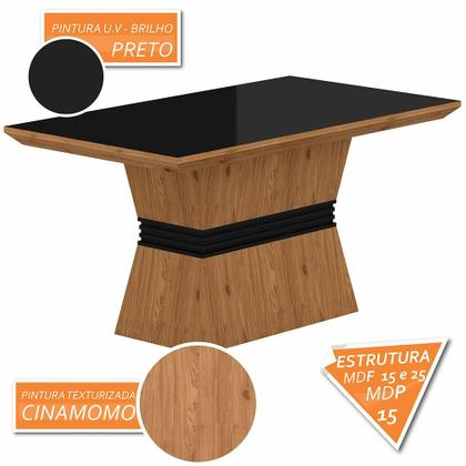 Imagem de Conjunto Mesa De Jantar 6 Cadeiras Nairóbi Cinamo/preto/bege - Móveis Arapongas