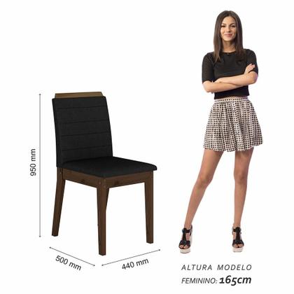Conjunto Mesa De Jantar 6 Cadeiras Nairóbi Imbuia/preto/preto - Móveis Arapongas - A Móveis Arapongas Imagem de Conjunto Mesa De Jantar 6 Cadeiras Nairóbi Imbuia/preto/preto - Móveis Arapongas