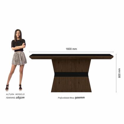 Conjunto Mesa De Jantar 6 Cadeiras Nairóbi Imbuia/preto/preto - Móveis Arapongas - A Móveis Arapongas Imagem de Conjunto Mesa De Jantar 6 Cadeiras Nairóbi Imbuia/preto/preto - Móveis Arapongas