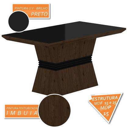 Conjunto Mesa De Jantar 6 Cadeiras Nairóbi Imbuia/preto/preto - Móveis Arapongas - A Móveis Arapongas Imagem de Conjunto Mesa De Jantar 6 Cadeiras Nairóbi Imbuia/preto/preto - Móveis Arapongas