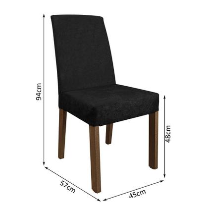 Conjunto Mesa de Jantar 6 Lugares Tampo de Vidro Valerie Madesa Imagem de Conjunto Mesa de Jantar 6 Lugares Tampo de Vidro Valerie Madesa