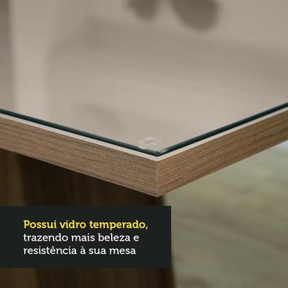 Conjunto Mesa de Jantar 6 Lugares Tampo de Vidro Valerie Madesa Imagem de Conjunto Mesa de Jantar 6 Lugares Tampo de Vidro Valerie Madesa