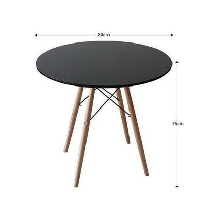 Imagem de Conjunto Mesa De Jantar 80Cm + 4 Cadeiras Eames Preto New