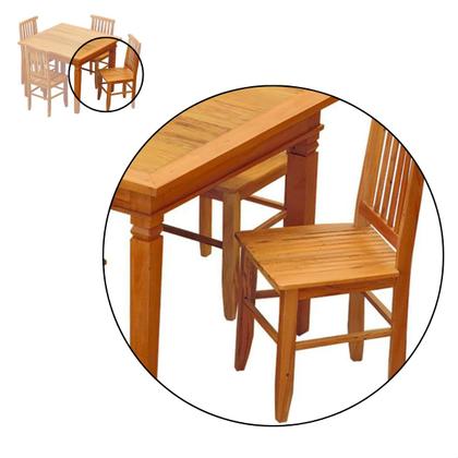 Imagem de Conjunto Mesa de Jantar 80x80cm Com 4 Cadeiras Mineira Madeira Maciça Natural